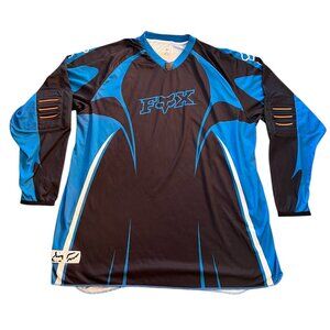 Vintage Fox Racing Jersey Men's Size XXL Blue Black Motocross Long Sleeves SFX T